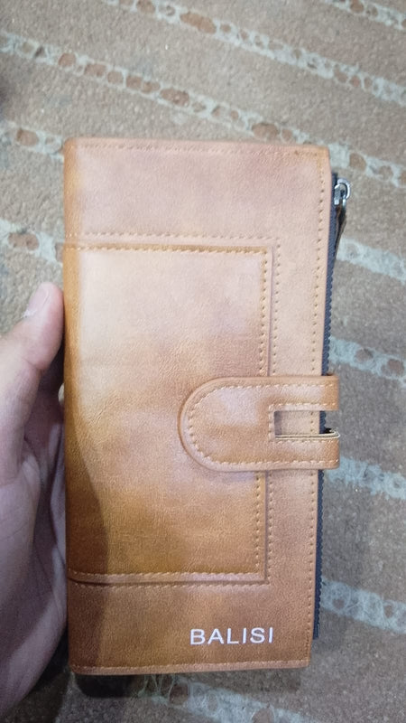 Premium Balisi Leather Long Wallet – Elegant Bi-Fold Business Clutch & Multi-Card Travel Organizer for Men
