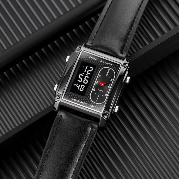 Original Skmei 1868 Boys New Style Design Famous Watch Digital Analog Mens Wrist Watches for Men Luxury Watch - Without Box - Full Black